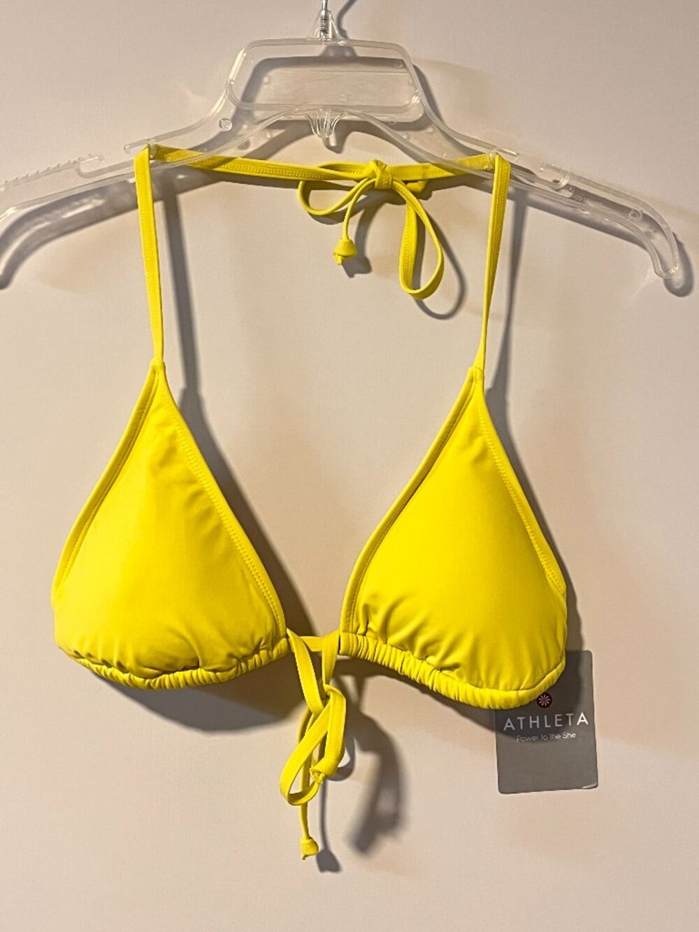 Athleta Triangle String Bikini Top - New- XL - Yellow